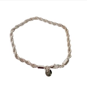 Silver Plated Rope Chain Bracelets Christmas gift
